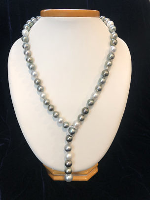 39430 Gray Lariat South Sea Pearl Necklace