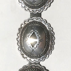 1950s Navajo Sterling Silver Hand Stamped and Chased Concho Belt