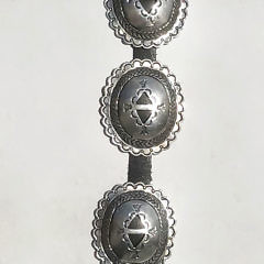 1950s Navajo Sterling Silver Hand Stamped and Chased Concho Belt