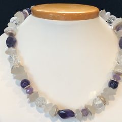 40763_Rock Crystal and Amethyst Necklace 9165