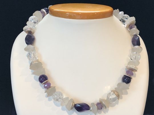 40763_Rock Crystal and Amethyst Necklace 9165