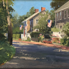 David Bareford Oil on Panel “Summer Day, Westchester Street, Nantucket”