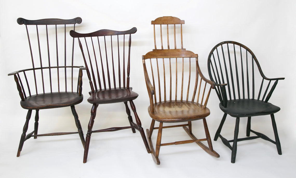 TON Windsor chair ④ Gymax Dining Chair Set of 4 Solid Wood Windsor Chair w/ High