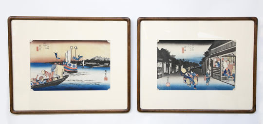 68-4323 Pair of Utagawa Hiroshige Wood Block Prints