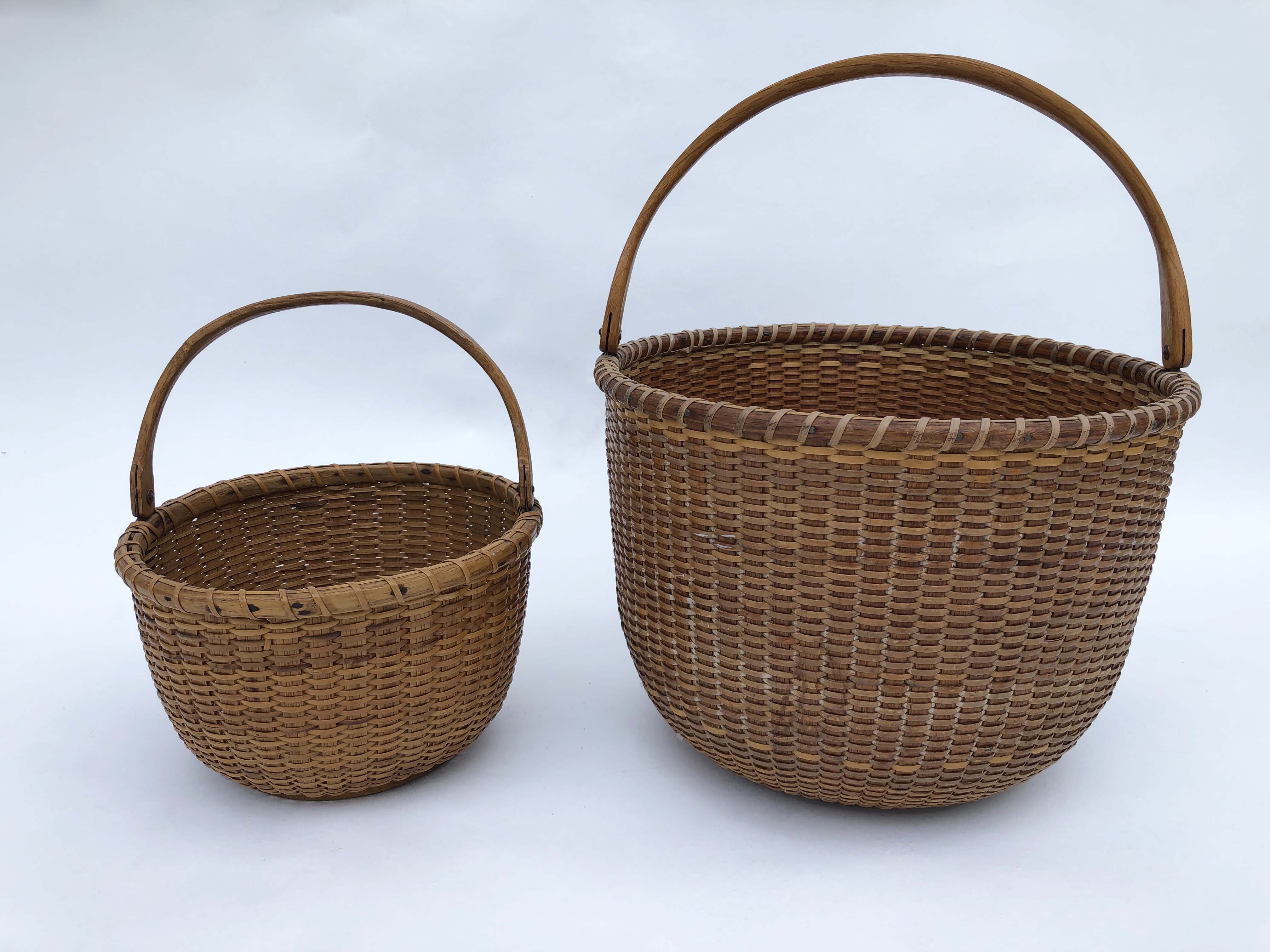 Stephen Gibbs Nantucket Basket Round Open Swing Handle Nantucket