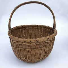 Round Open Swing Handle Nantucket Basket and Large Stephen Gibbs Open Swing Handle Nantucket Basket