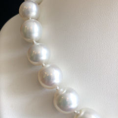 14mm – 16.5mm White South Sea Baroque Pearl Necklace