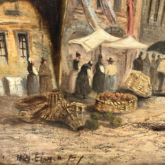 Henry N. Eugene Oil on Canvas “European Market Scene”