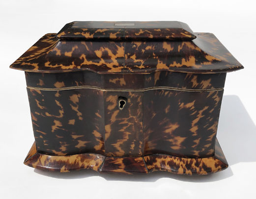 297-3771 Pagoda Top Tortoiseshell Tea Caddy