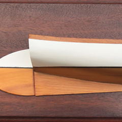 Mark Sutherland Half Hull Model of Marshall Shanderling 18 ft. Catboat