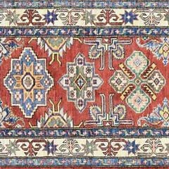 39-4700 Tribal Design Red Super Kazak Runner