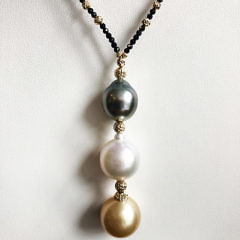 14mm x 12mm South Sea Pearl Trio Drop Necklace