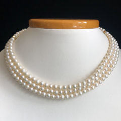 40887 3 Strand Pearl Necklace