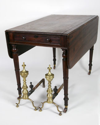 -54 Drop Leaf Table and Andirons