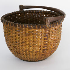 19th Century Rattan Woven Nantucket Lightship Basket