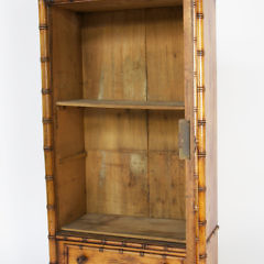 19th Century Miniature Faux Bamboo Mirrored Door Armoire