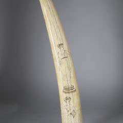 Scrimshaw Walrus Tusk with Two Full Portraits of Women, circa 1870