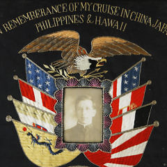 Embroidered Pictorial of an American Sailor’s Cruise Aboard the U.S.S. Relief