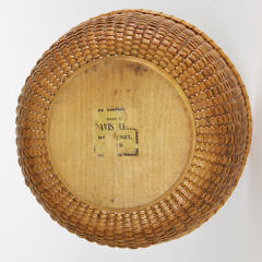 Davis Hall Labeled Round Open Swing Handle Nantucket Basket, 19th Century