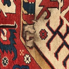 Antique Hand Woven Persian Kazak Wool Carpet