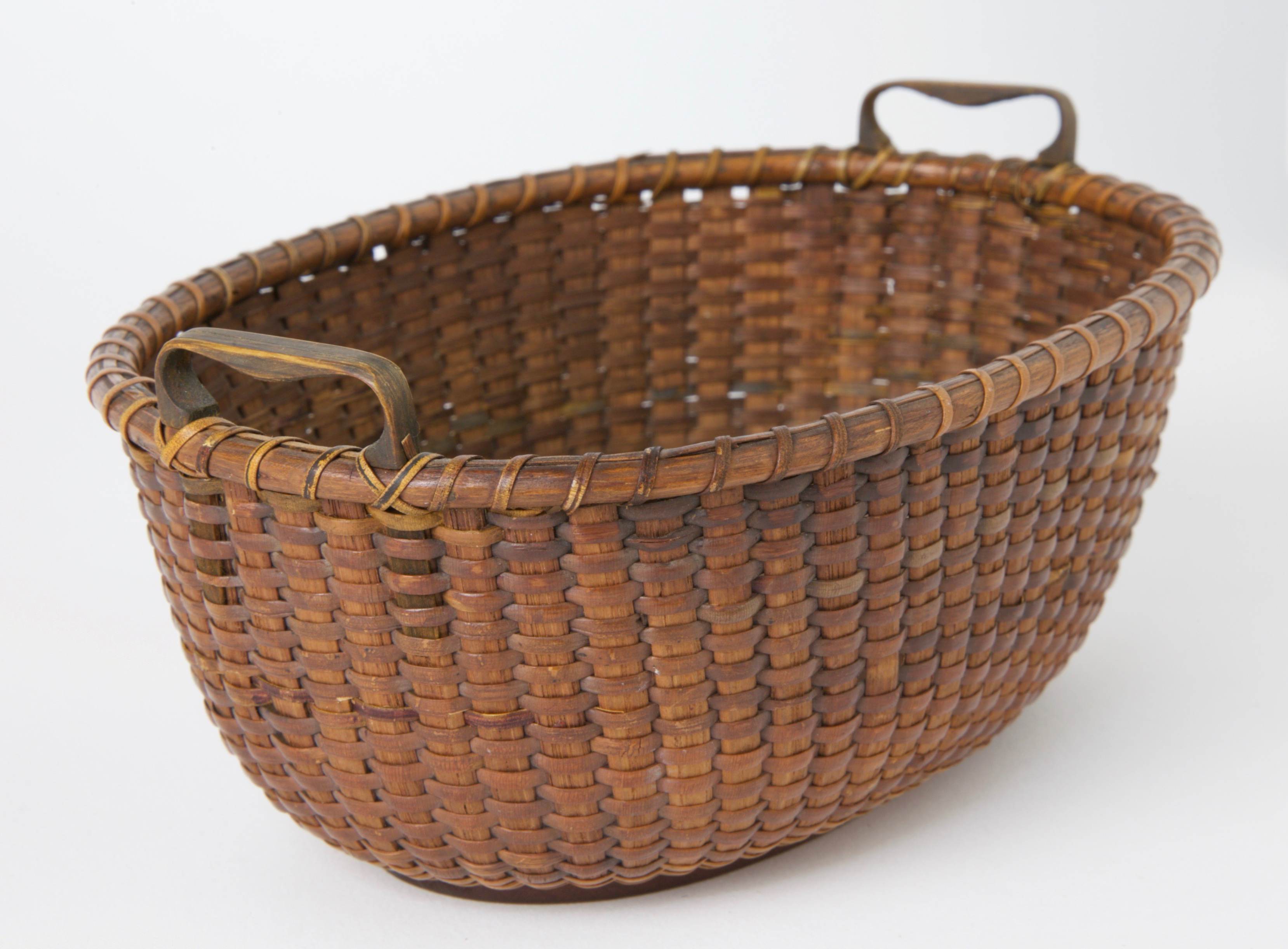 Nantucket Miniature Oval Basket 19th Century Nantucket Miniature Oval
