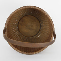 19th Century Round Open Swing Handle Nantucket Basket