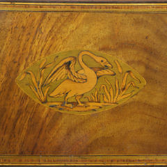 English Regency Inlaid Mahogany and Tulip Wood Tea Caddy, circa 1820