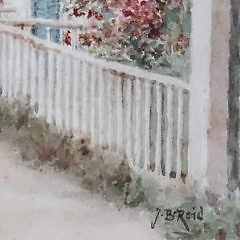 Jane Brewster Reid Watercolor “Nantucket Street Scene”