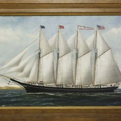 4-4214 Solon Francis Montecello Badger Oil Portrait of Jonathan Bourne Ship _1542