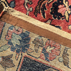 Vintage Hand Knotted Wool Sarouk Oriental Carpet, circa 1930s