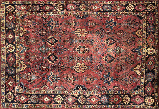 4-4767 Vintage Sarouk Carpet IMG_0627