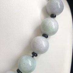 18mm Light Lavender and Green Jade Bead Necklace