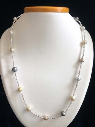 40879 South Sea and Keshi Pearl Necklace