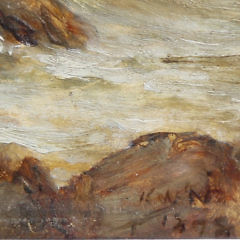 Miniature Seascape Oil on Artist Board, signed and dated lower right KWN, 1878