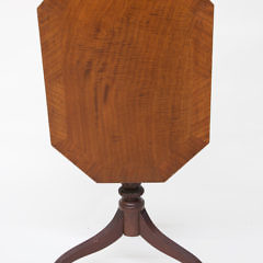 American Carved Mahogany Tilt Top Candle Stand, circa 1840