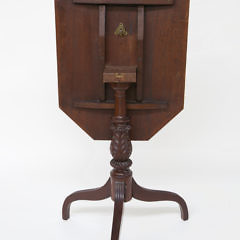 American Carved Mahogany Tilt Top Candle Stand, circa 1840