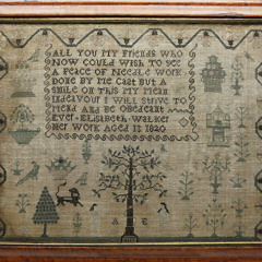 English Sampler Table,  Elisabeth Walker, “Her Work Aged 13 – 1820”