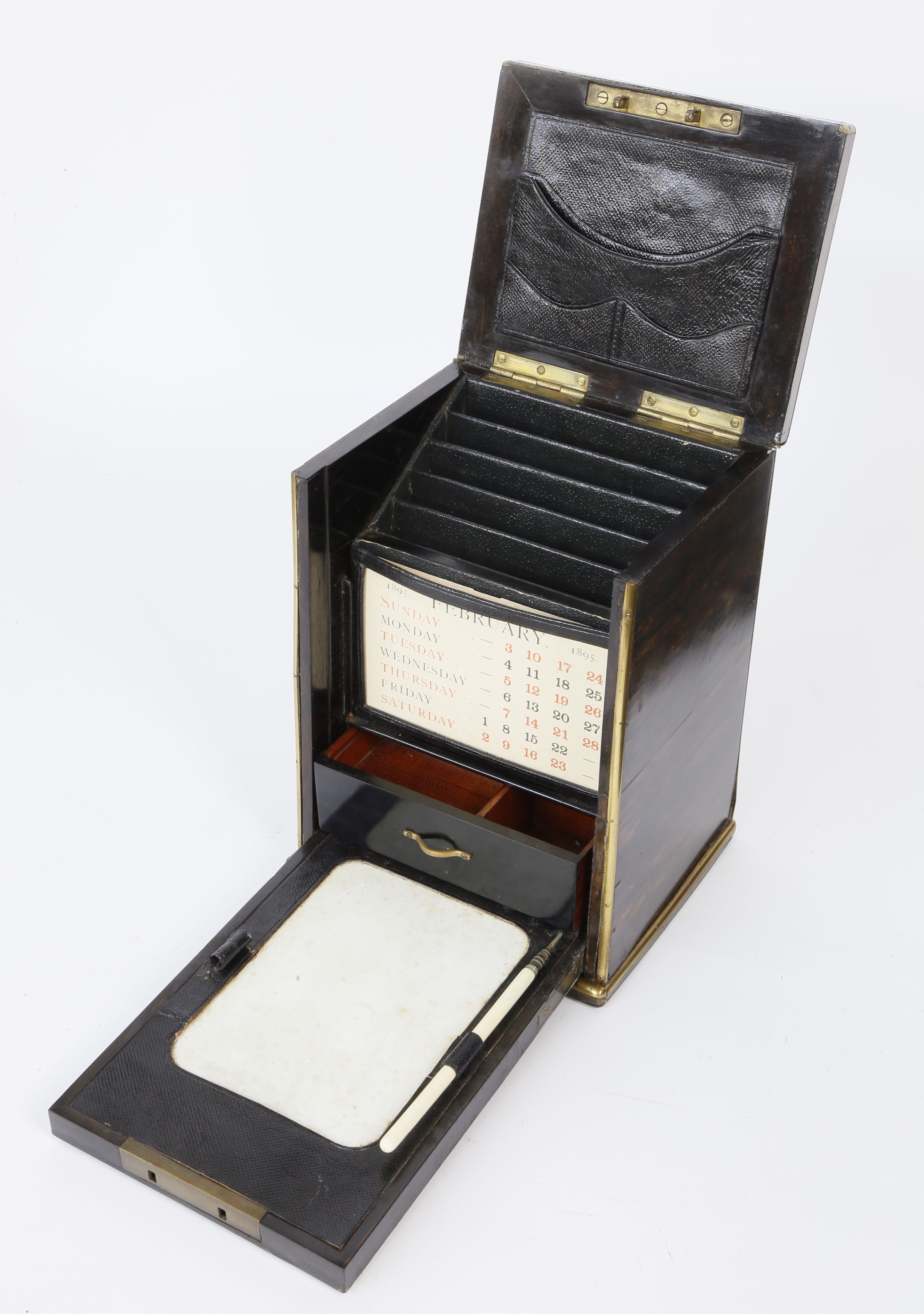 Traveling Box 19th Century English Coromandel Wood Traveling Stationary Box Rafael Osona