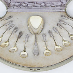 19th Century Continental 800 Silver Ice Cream Set