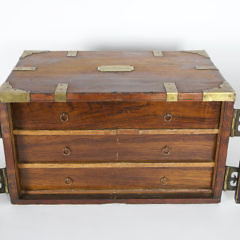 English Brass Bound Campaign Specimen Collection Box, circa 1870