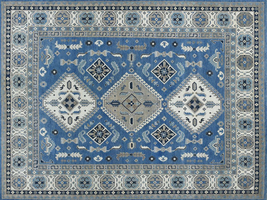 47-4700 Vintage Look Kazak Oriental Rug Cropped