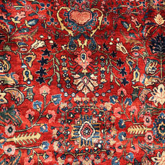 Vintage Hand Knotted Wool Sarouk Oriental Carpet