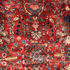 Vintage Hand Knotted Wool Sarouk Oriental Carpet