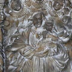 Early 19th Century Spanish Retablo of Madonna and Child Relief Plaque