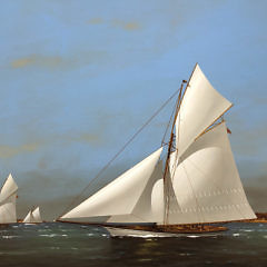 Vernon Broe Oil on Masonite “Racing Yachts”