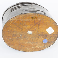 Rare 19th Century Whaler Made 3 Compartment Baleen and Pine Oval Pantry Box