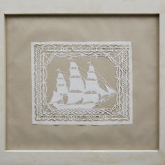 19th Century American Paper Cut of  “The Lady Melville”