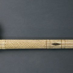 Whaleman Carved Whale Ivory and Whalebone Cane