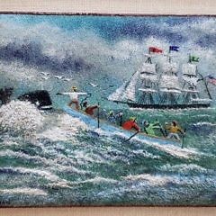 John Shaw Enamel on Copper Whaling Scene