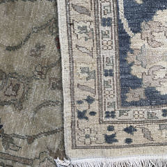 Hand Knotted Wool Blue and Creme Oriental Carpet